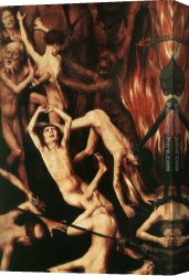 Judgment Canvas Paintings - Last Judgment Triptych [detail 11] by Hans Memling